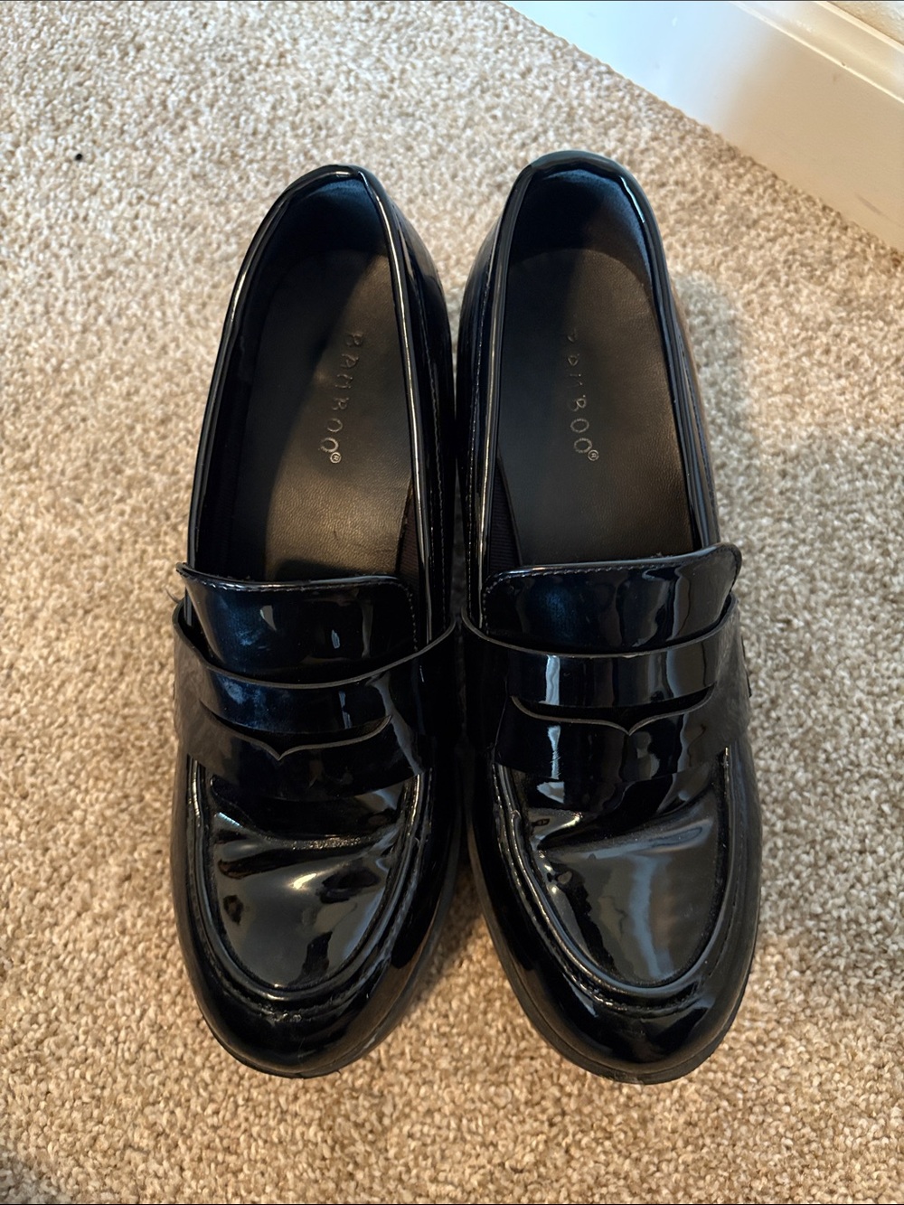 Chunky Heel Penny Loafers